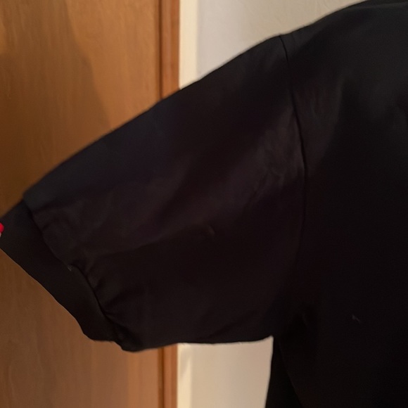 Black V-Neck Shirt with Black & White Detailing - Picture 4 of 9